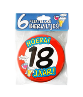 Bierviltjes 18 Jaar 12,5cm 6st